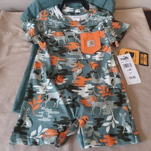 Carhartt 6 month old boy two piece romper set